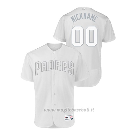 Maglia Baseball Hombre San Diego Padres Personalizzate 2019 Players Weekend Autentico Bianco